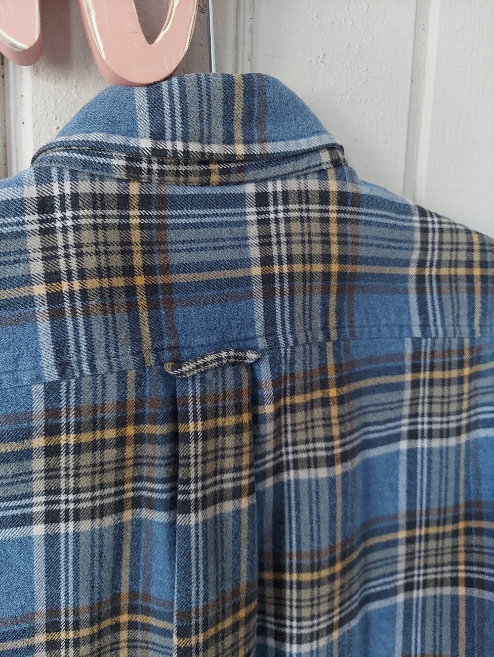 Lands' End Men's Blue Plaid Flannel Shirt XXL 18-18 1/2 - Picture 7 of 12